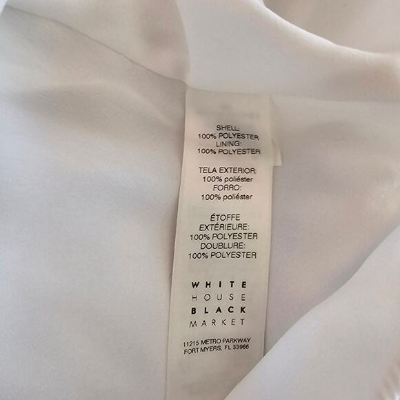 White House Black Market Off-Shoulder Peasant Blouse White Smocked Boho Size L - Picture 5 of 7